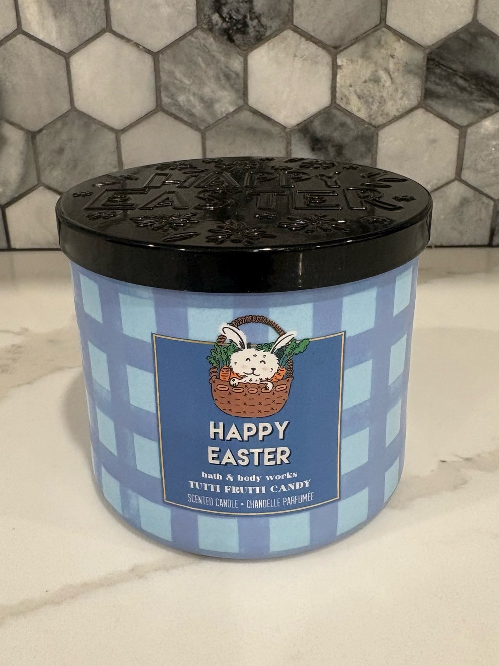 Bath & Body Works Blue Happy Easter Tutti Frutti Candy Candle